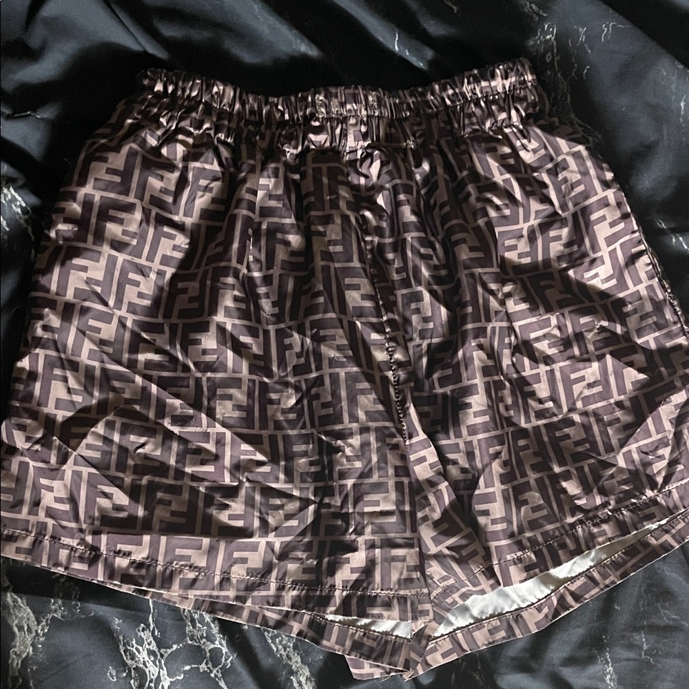 Women's Brown Logo Shorts